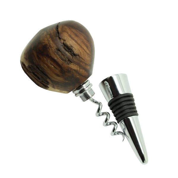 Bouchon Tire-Bouchon Poignée Arrondie, Chromé ★★