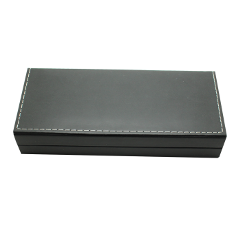 Coffret Double, Cuir Noir avec Couture ★